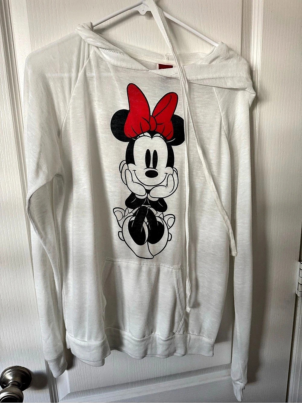 Disney Minnie Mouse Graphic Hoodie in White & Red